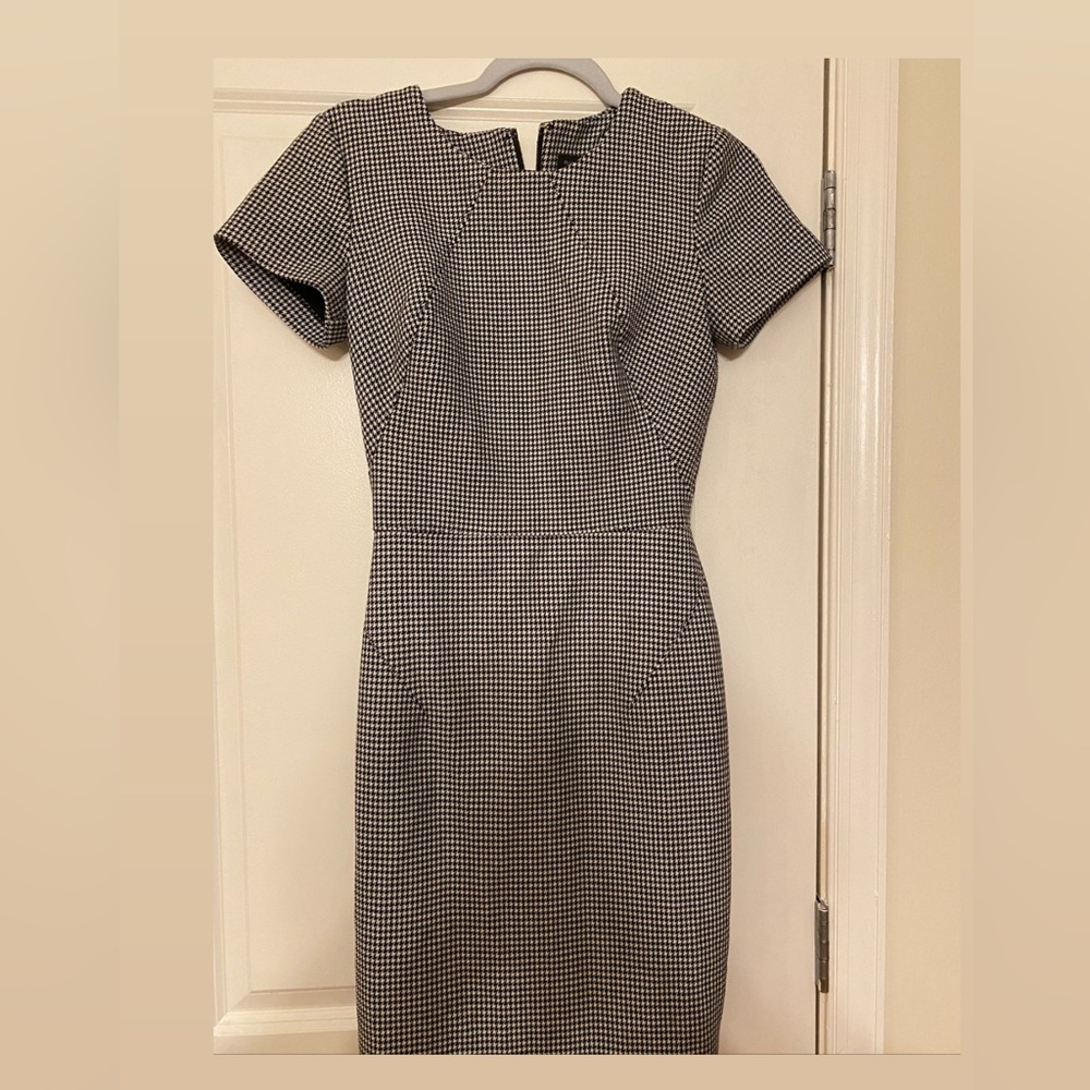 Banana Republic Dress Womens Size 2 Black White Checked